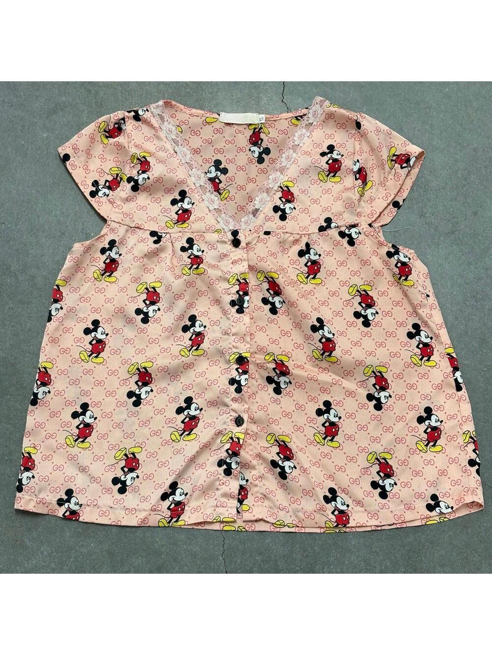 SU Fashion Disney Mickey Mouse Monogram Blouse